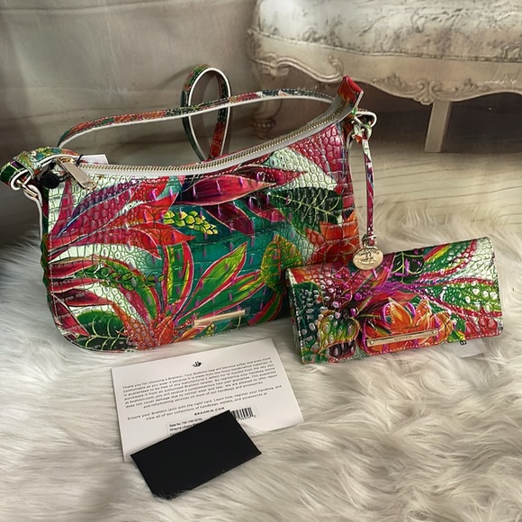 Brahmin Shayna Utopia Print Crossbody Bag & Ady Wallet NWT SELLING AS A SET - Picture 5 of 14